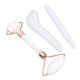 thumbnail image 1 of 3pcs Jadestone Face Roller Gua Sha Set Anti Aging Improve Circulation Gua Sha Scraping Massage Tool with L Shaped Scraping Tool White, 1 of 4
