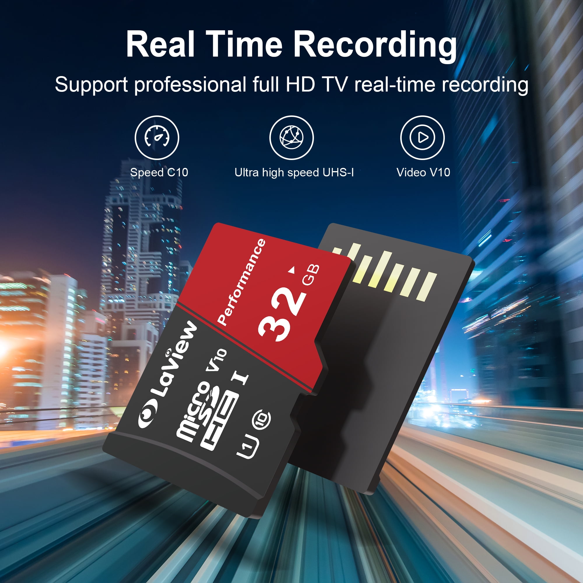 LaView 10 Pcs 32GB Micro SD Cards, 95MB/S & 20MB/S Read & Write Speeds Respectively