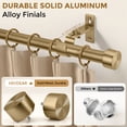 thumbnail image 3 of HEI DEAR 1" Adjustable Brass Gold Curtain Rod Set, Heavy Duty 36-120" with Solid Aluminum Finial for Windows, 3 of 9