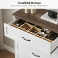 thumbnail image 5 of Sakiyr 5-Drawers Dresser for Bedroom, Wood Tall Chest of Drawers Storage Organizer Cabinet for Living Room, Entryway, Hallway, White & Brown, 5 of 8