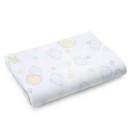 Iridescent Moon - Sun, Moon, Stars and Clouds Crib Sheet