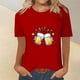 thumbnail image 2 of Tops Cortos para Mujeres, Oktoberfest Casual Impreso Cuello Redondo Manga Corta Camiseta Top Hecho de Poliéster para la Primavera Verano Uso Diario, Camisetas Casuales de Mujer, 2 of 4