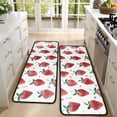 thumbnail image 4 of Kitchen Rugs Sets Of 2,Strawberry Plants Fruit Watercolor Anti Fatigue Kitchen Mat Rugs Non Slip Washable,Decorative Kitchen Floor Mats for Kitchen,Sink,Laundry,17"x47"+17"x47", 4 of 5