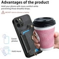 thumbnail image 6 of Phone Case for iPhone 12 Pro Max 6.7 Wallet Cover with Tempered Glass Screen Protector Wrist Strap RFID Credit Card Holder Ring Stand iPhone12promax 5G i 12s Plus iPhone12 12pro Promax Girl Black, 6 of 13