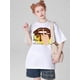 thumbnail image 1 of Camiseta festiva para mujer: cuello redondo gris con diseño de "Happy Hallothanksmas" y chispas de chocolate, ideal para cualquier temporada. Camiseta deportiva informal., 1 of 7