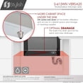 thumbnail image 3 of Stylish Undermount 25" Graphite Black Single Bowl Workstation Kitchen Sink with 4 accs S-612WN, 3 of 17