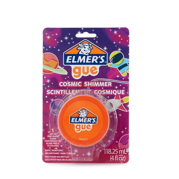 La slime préfabriquée Gue Elmer’s, slime pailletée Scintillement Cosmique, violet et bleu