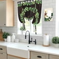 thumbnail image 5 of Spring Eucalyptus Leaves Balloon Curtains for Living Room/French Door, Farmhouse Botanical Brown Wood Tie Up Curtains 63 Inch Length Energy Saving Kitchen Curtains Shades for Windows 42"x63", 5 of 8