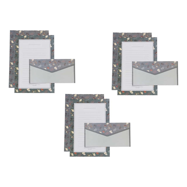 Dvruxg 3 Pcs Cartoon Animals and Plants Letter Paper Set Letter Papers Kit Wedding Acceptance Wedding Invitation Card Cartoon Envelopes Colored Envelope Envelop for Writing Paper