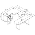 thumbnail image 5 of Bush Business Furniture Cubix U Shaped Corner Desk w/Mobile File Cabinet Pewter/White SRA078PESU, 5 of 8