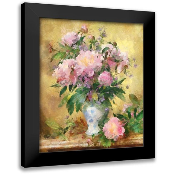 Bolokofsky, Ronald 12x14 Black Modern Framed Museum Art Print Titled - Pink Roses I