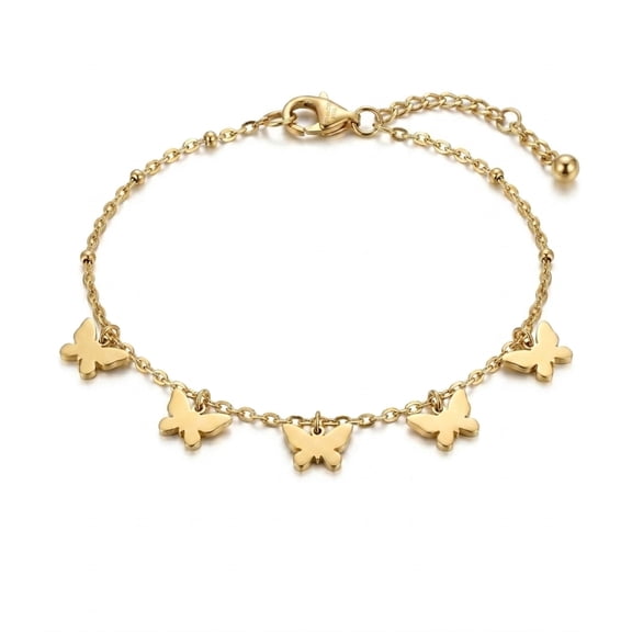Elegant Butterfly Charm Bracelet for Women with Adjustable Chain Design Stylish Fashion Jewelry Accessory