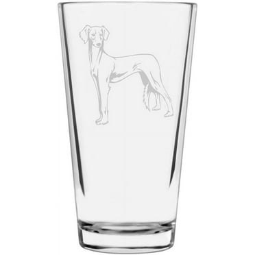 Mudhol Hound Dog Themed Etched All Purpose 16oz Libbey Pint Glass