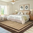 thumbnail image 6 of Garvee 5'x7' Modern Bordered Area Rug Solid Rugs, Washable Rugs Neutral Minimalist Carpet with Non Slip Backing Soft Thin Low Pile Rugs for Living Room Bedroom Home Decor, Brown, 6 of 8