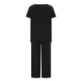 thumbnail image 7 of under $5 JINMGG Two Piece Outfits Women, 2026 Fashion Fall Women's Summer Suit Fashion Short Sleeve Solid Color Trousers Casual Two-Piece Suit Black S, 7 of 7