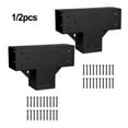 thumbnail image 2 of 4x4inch Steel DIY Pergola Hardware Kit 3Way Right Angle Corner Bracket with Base, 2 of 5
