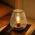thumbnail image 4 of Metal Cage Table Lamp Round Shaped Led Lantern Battery Powered Cordless Lamp For Weddings Party Home Decor Candle Holder, 4 of 5
