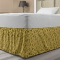 thumbnail image 1 of Acorn Bed Skirt, Pattern with Acorns and Dots in Yellow Shaded Background Doodle, Elastic Bedskirt Dust Ruffle Wrap Around for Bedding Decor, 4 Sizes, Earth Yellow Pale Yellow, by Ambesonne, 1 of 2