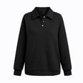 thumbnail image 5 of Women’s Waffle Lapel Button Sweatshirt Oversized Long Sleeve Pullover Sweatshirt Fall Loose Fits Casual Layered Tops, 5 of 5