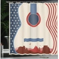 thumbnail image 4 of Ambesonne American Shower Curtain, Country Music Guitar, 69"Wx75"L, Cream Red Blue, 4 of 5