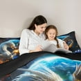 thumbnail image 4 of Feelyou Dragon Monster Twin Bedding Sets 7pcs for Boys Girls, Magical Wildlife Bedding Comforter Set, Earth Planet Star Sheet Sets, 4 of 8