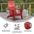 thumbnail image 6 of BizChair Modern Commercial 2-Slat Back Adirondack Chair - Red Commercial All-Weather Poly Resin Lounge Chair, 6 of 12