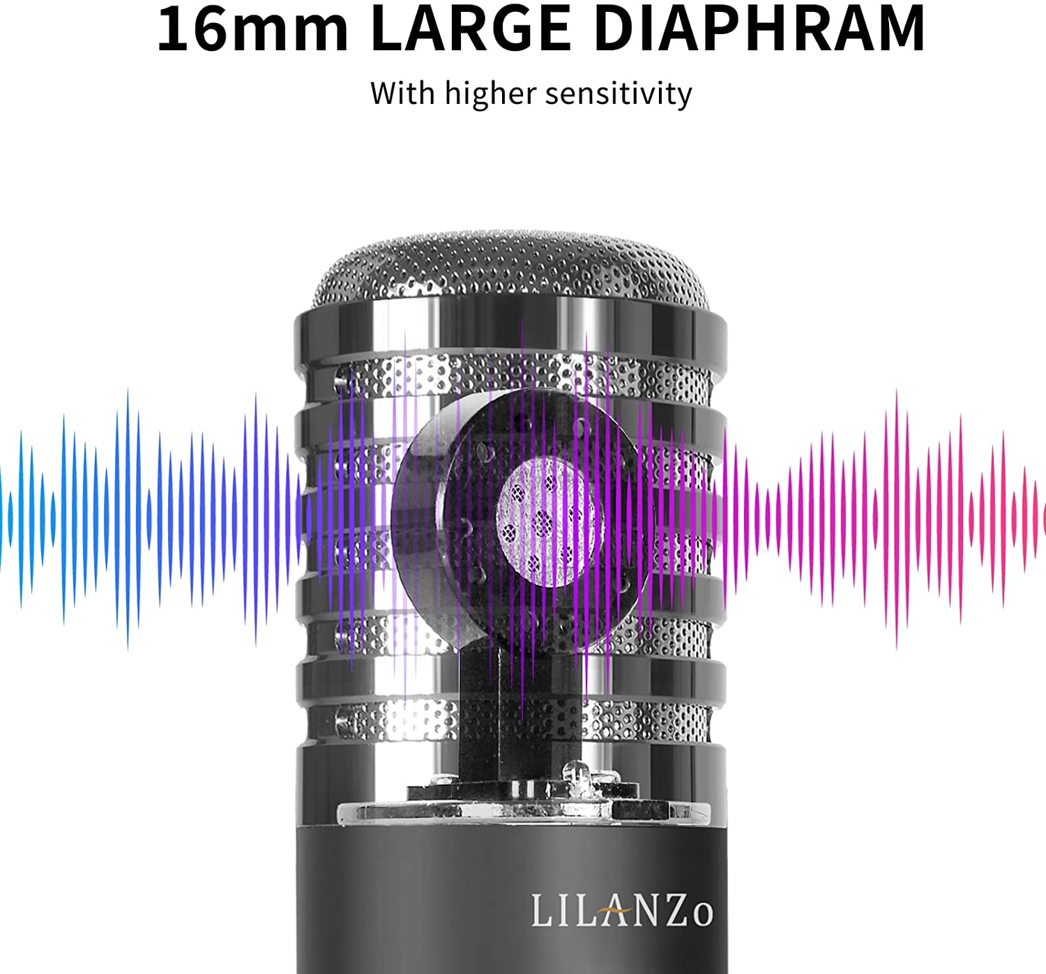 USB Condenser Microphone with  Arm Stand for PC PS4 PS5 Streaming Gaming Podcasting RGB LED Lights