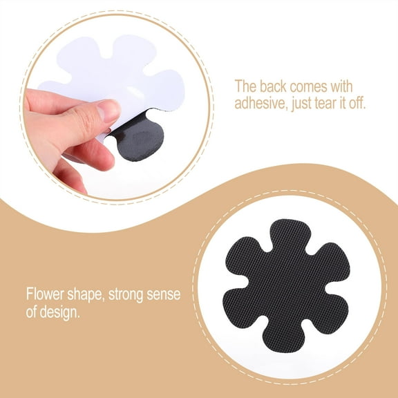 ULTNICE 20Pcs PEVA Sticker for Bathtub Non Slip Decals Black Flower Shaped Nonslip Surface