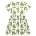thumbnail image 4 of joogoo Cute Frog Girls' Short Sleeve Dress Kids Dresses 4T, 4 of 8