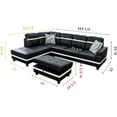 thumbnail image 6 of Lifestyle Furniture LSF09511A 3 Piece Left Facing Sectional Sofa Set with Ottoman, Faux Leather - Black & White, 6 of 6