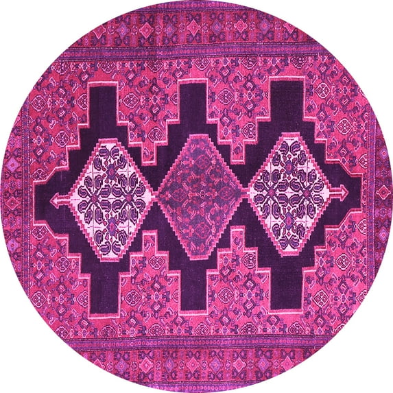 Ahgly Company Indoor Round Persian Pink Traditional Area Rugs, 3' Round