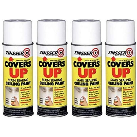 Zinnser 03688 Covers Up Stain Sealing Ceiling Paint, White Fur Pak