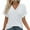 White, variant on ZKCCNUK Plus Size Tops for Women Short Sleeve V Neck Tops with Side Shirring Loose Fit Shirts