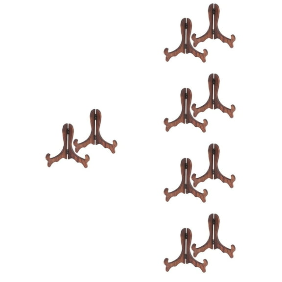 WORGEOUS 10 pcs  Wooden Display Stand Display Plate Stand Easel Plate Holder Stands for Table Display