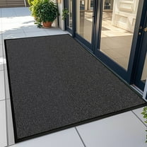 71" x 48" (6' x 4') Extra Large Front Door Mat | Heavy Duty Commercial Industrial Rug | Low Profile Indoor Outdoor Entryway Mat | Gray | Welcome Entrance Mat for Home Office, Dark Gray