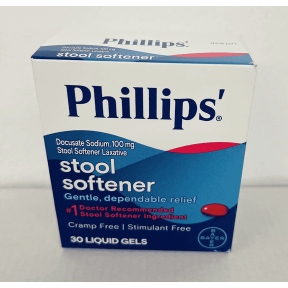 Phillips' Stool Softener Liquid Gels, 30 Count, Pack of 5