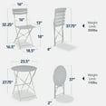 thumbnail image 4 of Best Choice Products 3-Piece Small Bistro Set, Folding Patio Furniture Set of 2 Chairs and Table - Gray, 4 of 10