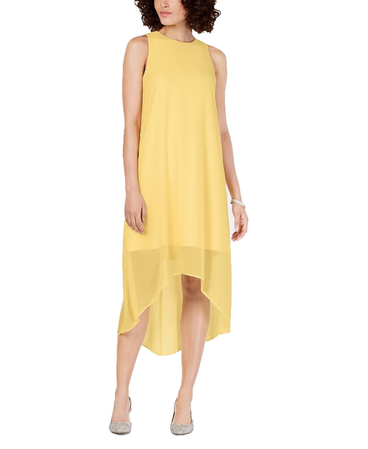 yellow high low dress