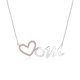 thumbnail image 1 of JeenMata Collar con Colgante de Corazón Abierto para Mamá con Piedra Rosa Decorada en Oro Blanco de 18 K sobre Plata - Piedra Natal de Octubre - Regalo para Mamá, 1 of 2