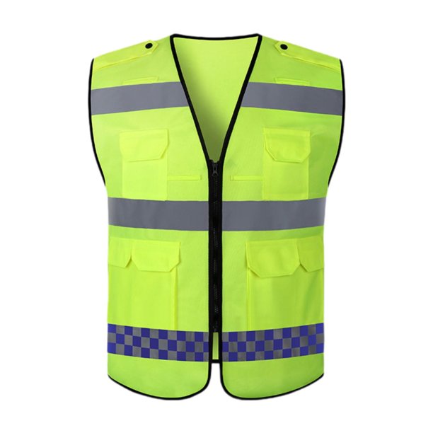 Chaleco reflectante con cremallera, ropa cómoda, alta visibilidad para correr, senderismo, pasear perros, topógrafo, guardia de , Xl SG
