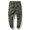 Army Green, variant on hoksml Men's Casual Cargo Pants Solid Color Zipper Pockets Elastic Waist Drawstring Full Length Pants Outdoor Sports Jogger Work Trousers Bind Pants