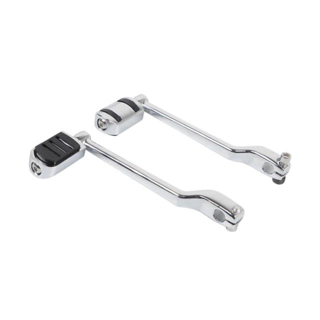 2 palancas de cambio delanteras y traseras genéricas para motocicleta con estriberas. Reemplazo conveniente. plata