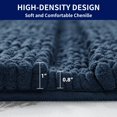 thumbnail image 6 of Subrtex Bathroom Rugs Non-Slip Chenille Soft Striped Plush Bath Mat (Navy, 20"x32"), 6 of 8