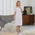 thumbnail image 4 of Chemises de Nuit d'Été pour Femmes, Douce 100 % Coton Confortable Légère à Manches Courtes Nuisette pour Dames, 4 of 5