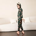 thumbnail image 6 of Zwiiyzr Family Christmas Pajamas Matching Sets Fawn Deer Printed Hooded Onesie Holiday Nightwear With Long Pants Zipper Jumpsuit Sleepwear Jammies Sleepwear Green, 6 of 9