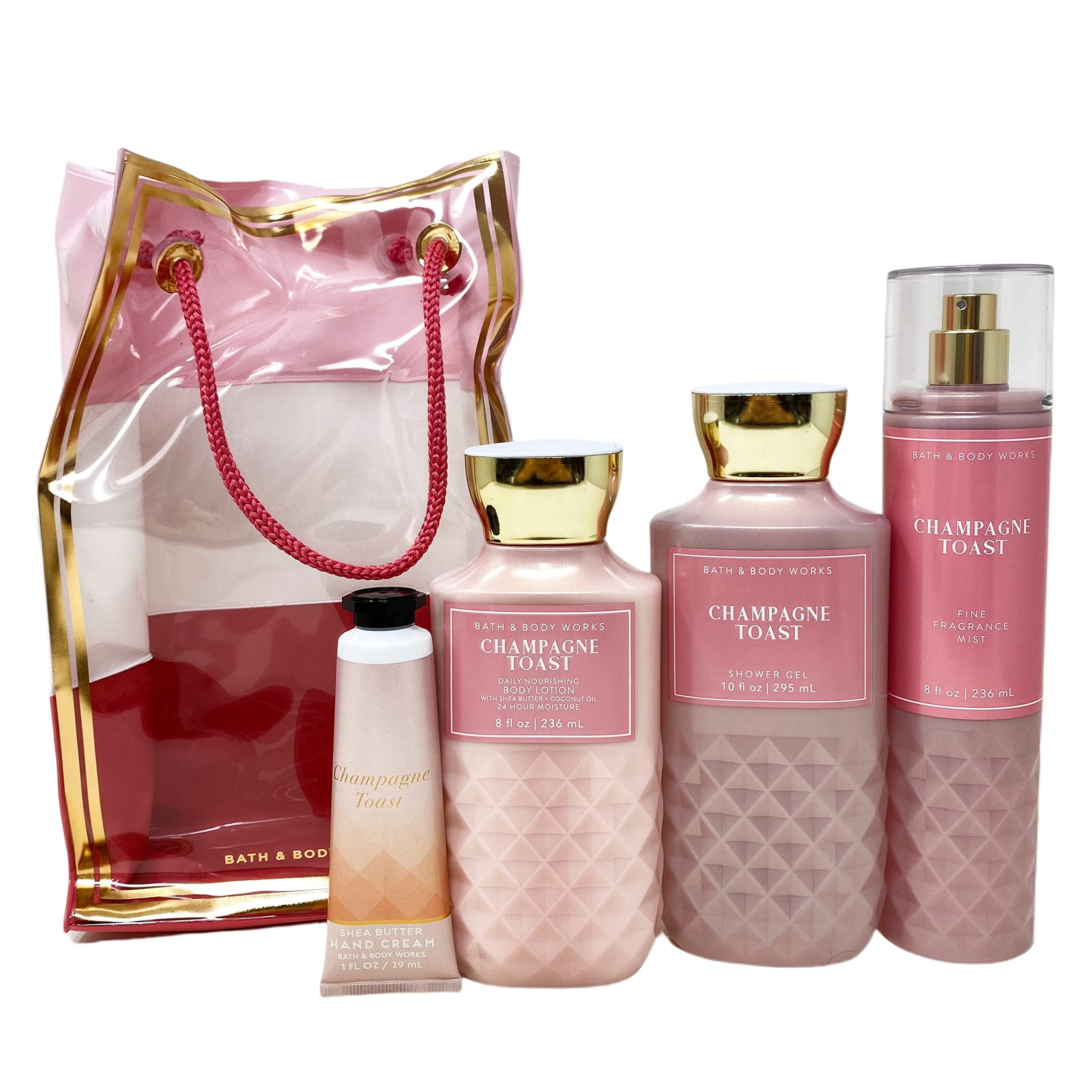 Bath and Body Works CHAMPAGNE TOAST Gift Kit Lotion ~ Cream ~ Fragrance  Mist ~ Shower Gel + FREE Shower Sponge Lot of 5 Reviews 2024