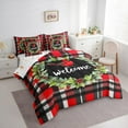 thumbnail image 3 of jejeloiu Merry Christmas Twin Bedding Sets 7-Piece,Cardinal Bird Bedding Comforter Set,Ren Geometric Plaid Sheet Sets,Luxury Bedroom Decor Reversible, 3 of 8