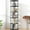 Black, variant on 360 °   Display Stackable Spinning Bookshelf Tower,Round Space Saving Tall Floor Standing Swivel Bookcase Corner Storage Organizer for Bedroom/Living Room/Office