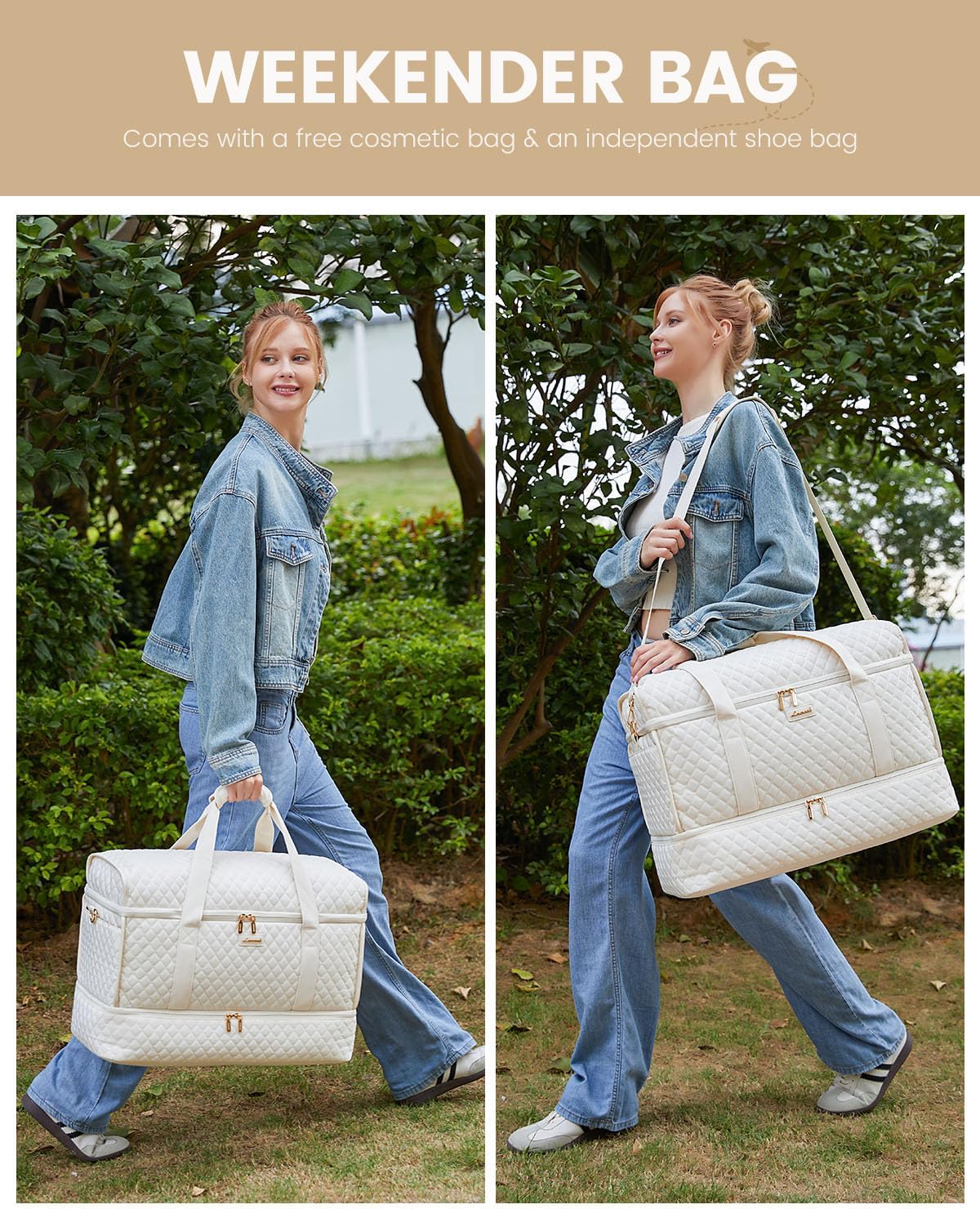 LOVEVOOK Large Travel Duffle Bag, Weekender Bags for Women With Shoe Compartment, Overnight Hospital Bag For Women Labor Delivery, Carry on Bag Personal Item Travel Bag, Yoga Gym Duffel Bag