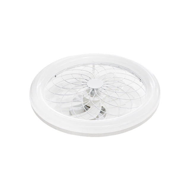 Lámpara Luz Led Galerias El Triunfo Redonda Blanco Con Ventilador 30W Y Control